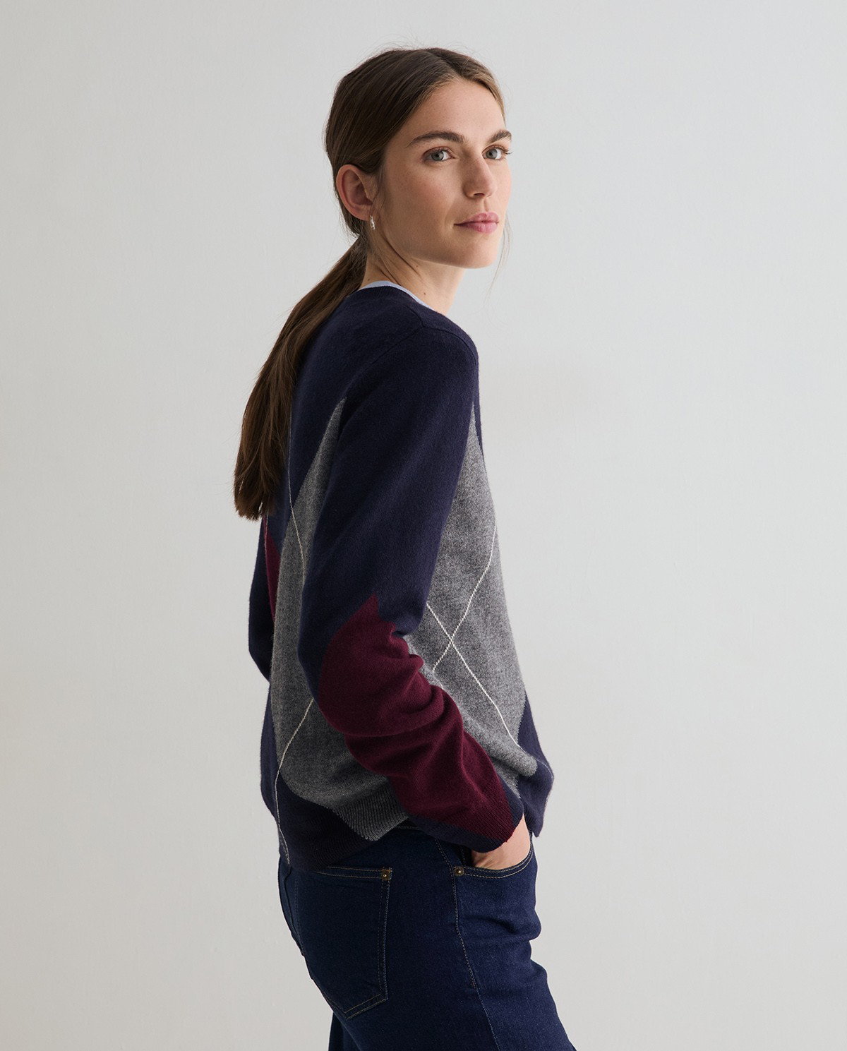 Diamond-Pattern Sweater