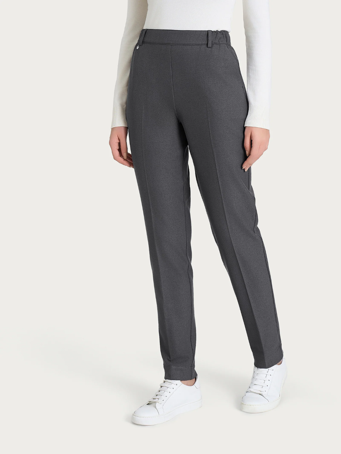 Slim Chino Pants with Pockets in Flannel Twill