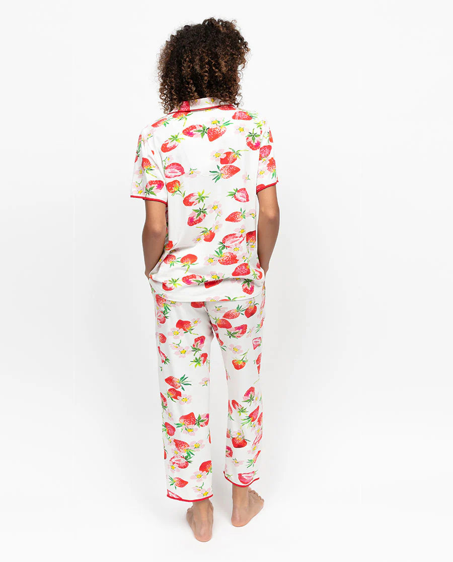 Pippa Strawberry Print Jersey PJ Set