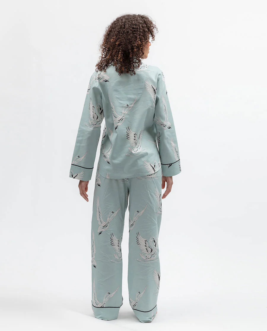 Grace Swan Print Pajama Set