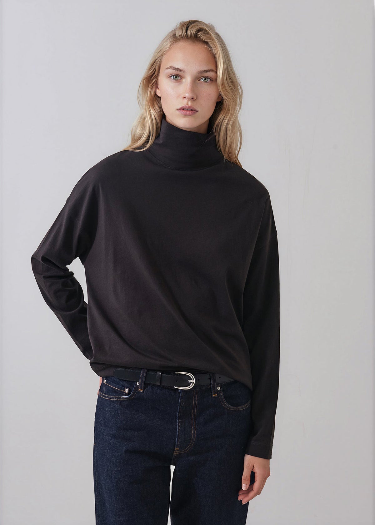 Organic Pima Cotton Oversized Turtleneck