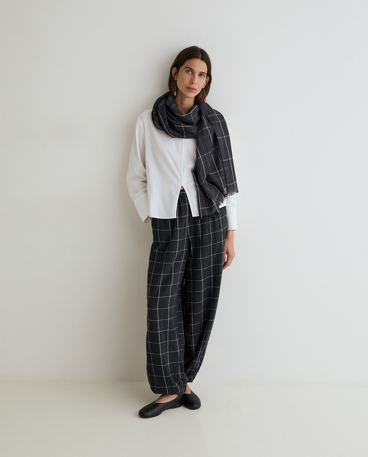 Check Balloon Trousers