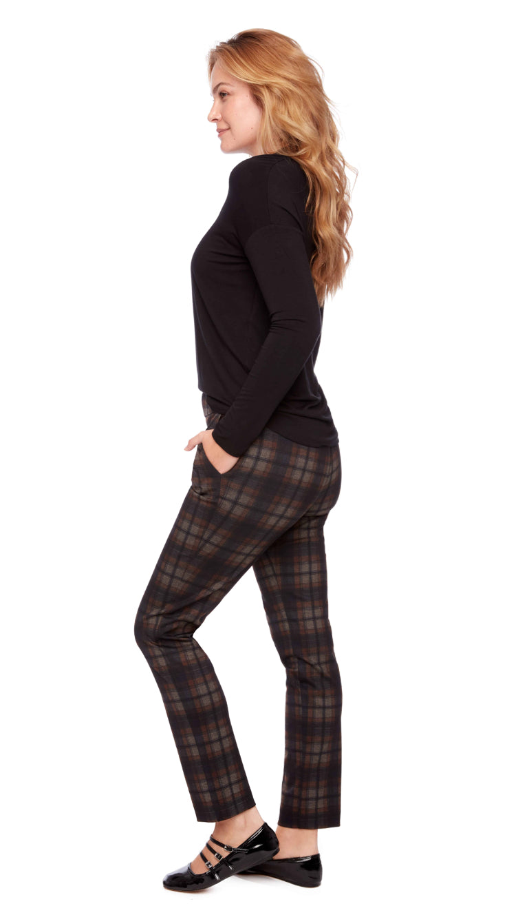 Ballina Plaid Ponte Full-Length Pant