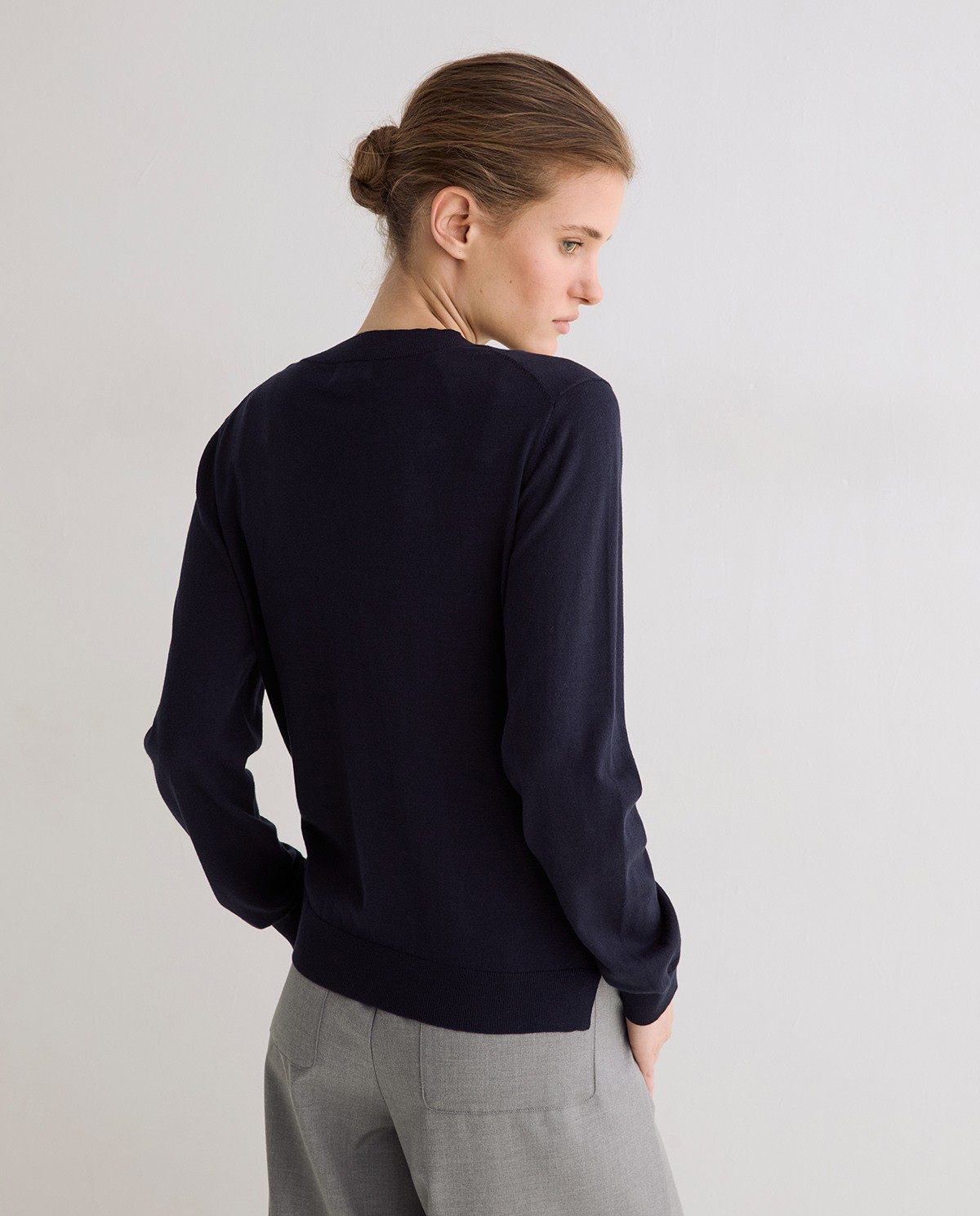 V-Neck Sweater With Embroidered Logo