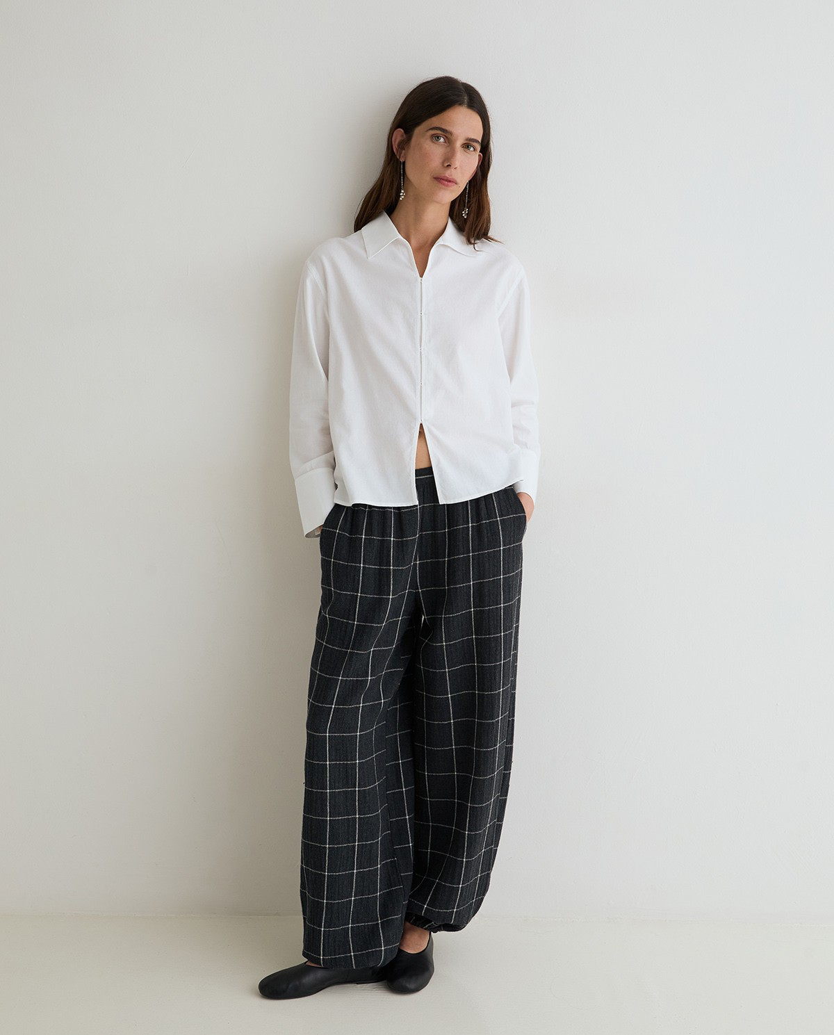 Check Balloon Trousers