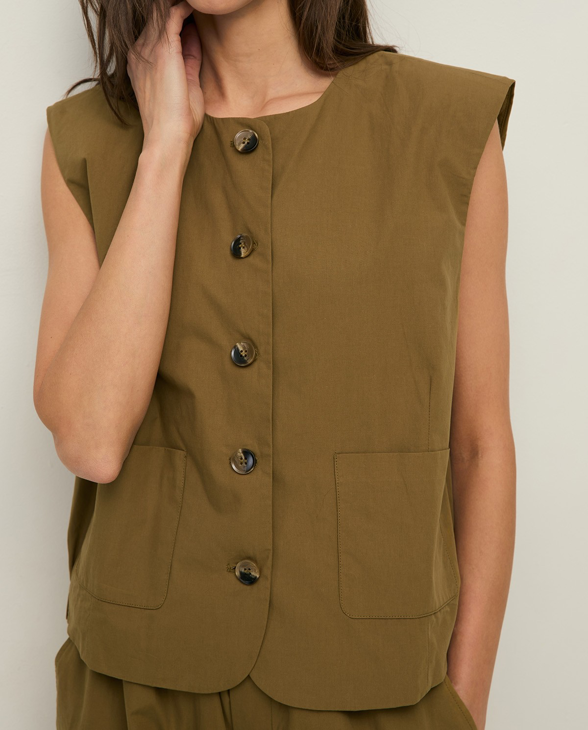 Poplin Vest with Pockets