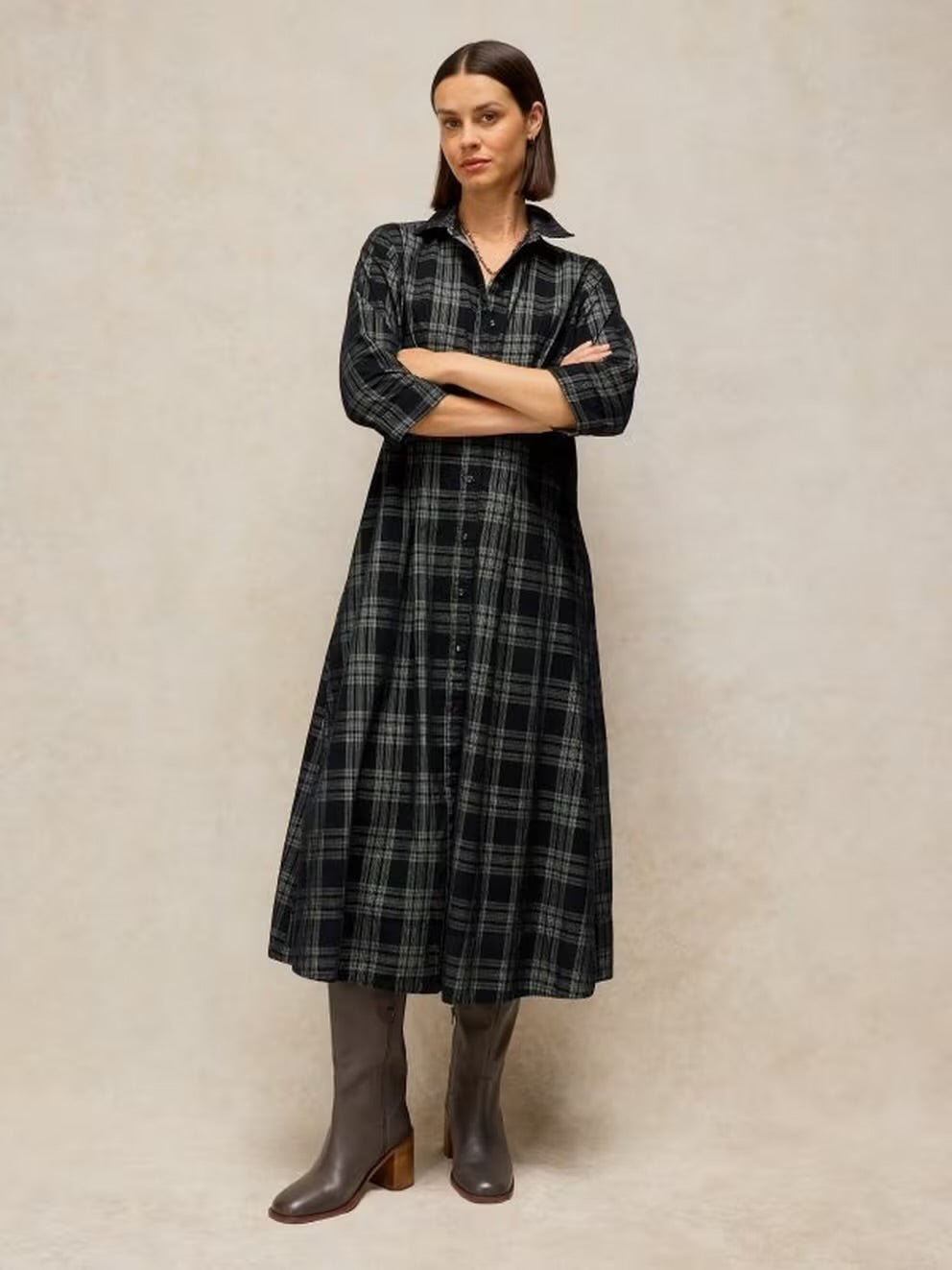 Ellie Cord Pleated Dress