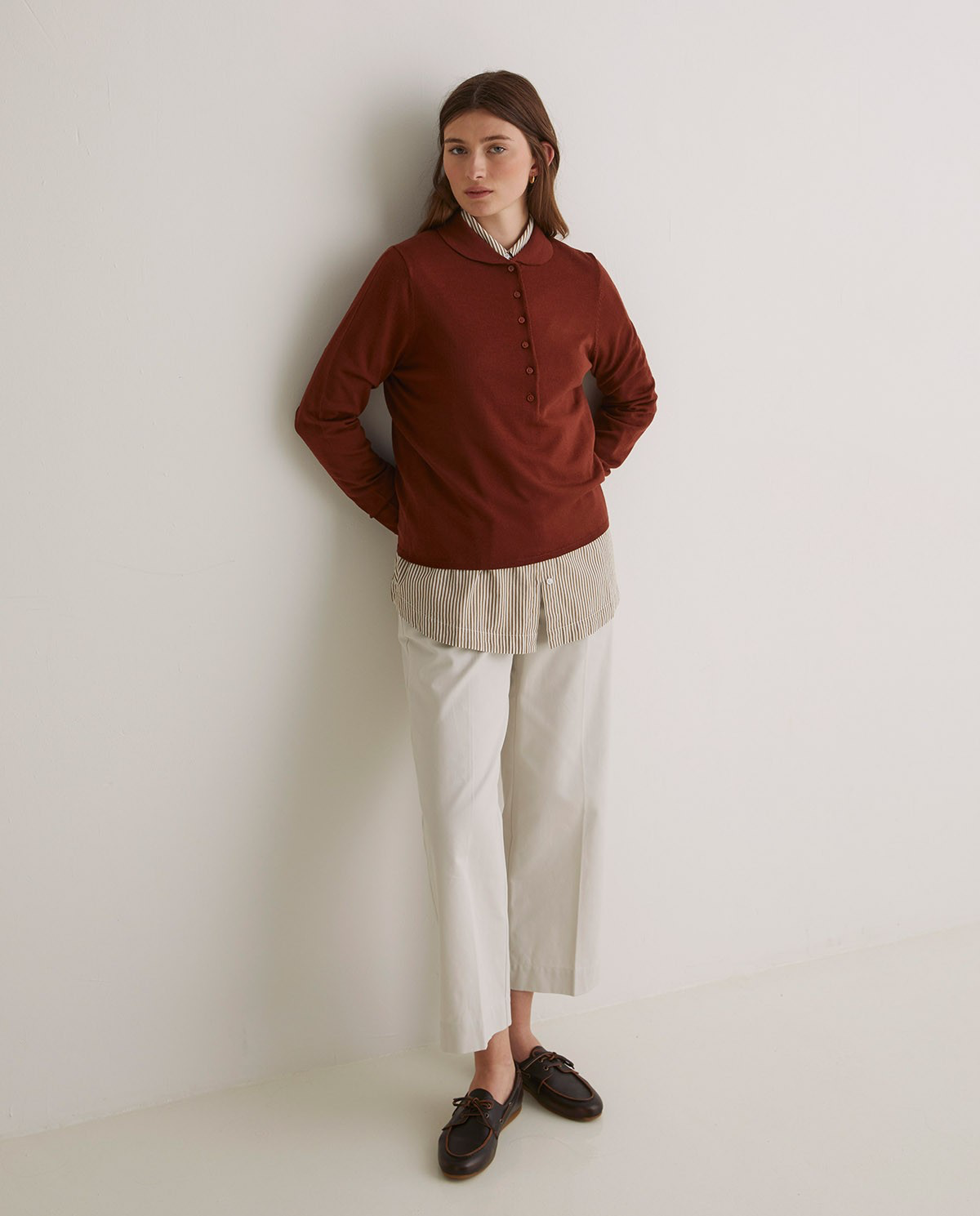 Terracotta Merino Wool Wide Sweater