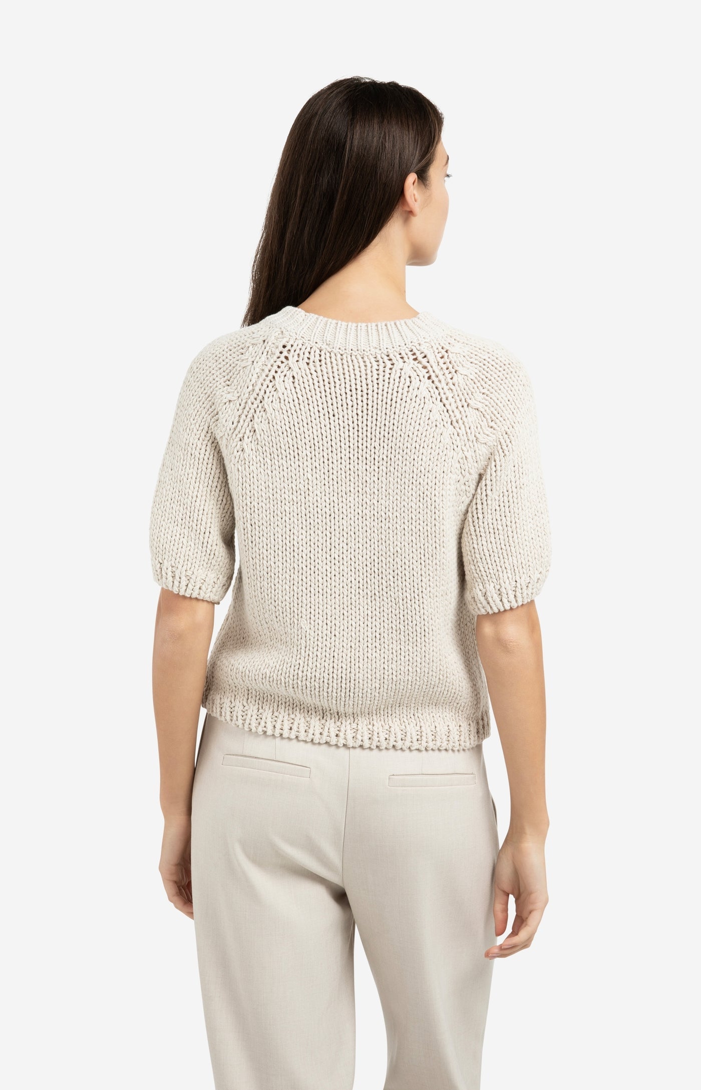 Chunky Knit Sweater with Short Sleeve