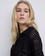 Black Crochet Cardigan