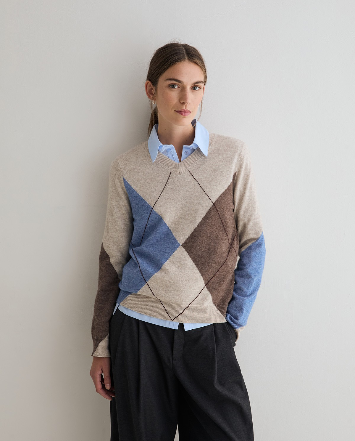 Diamond-Pattern Sweater
