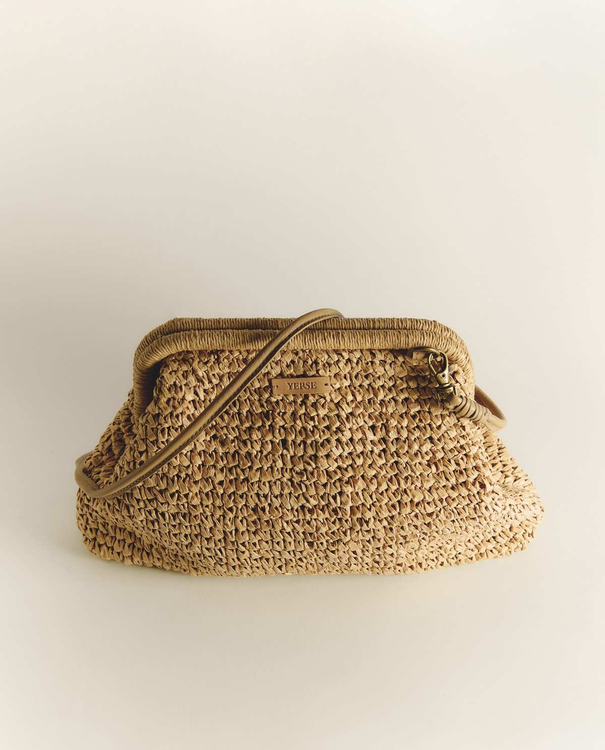 Braided Clutch with Leather Handle