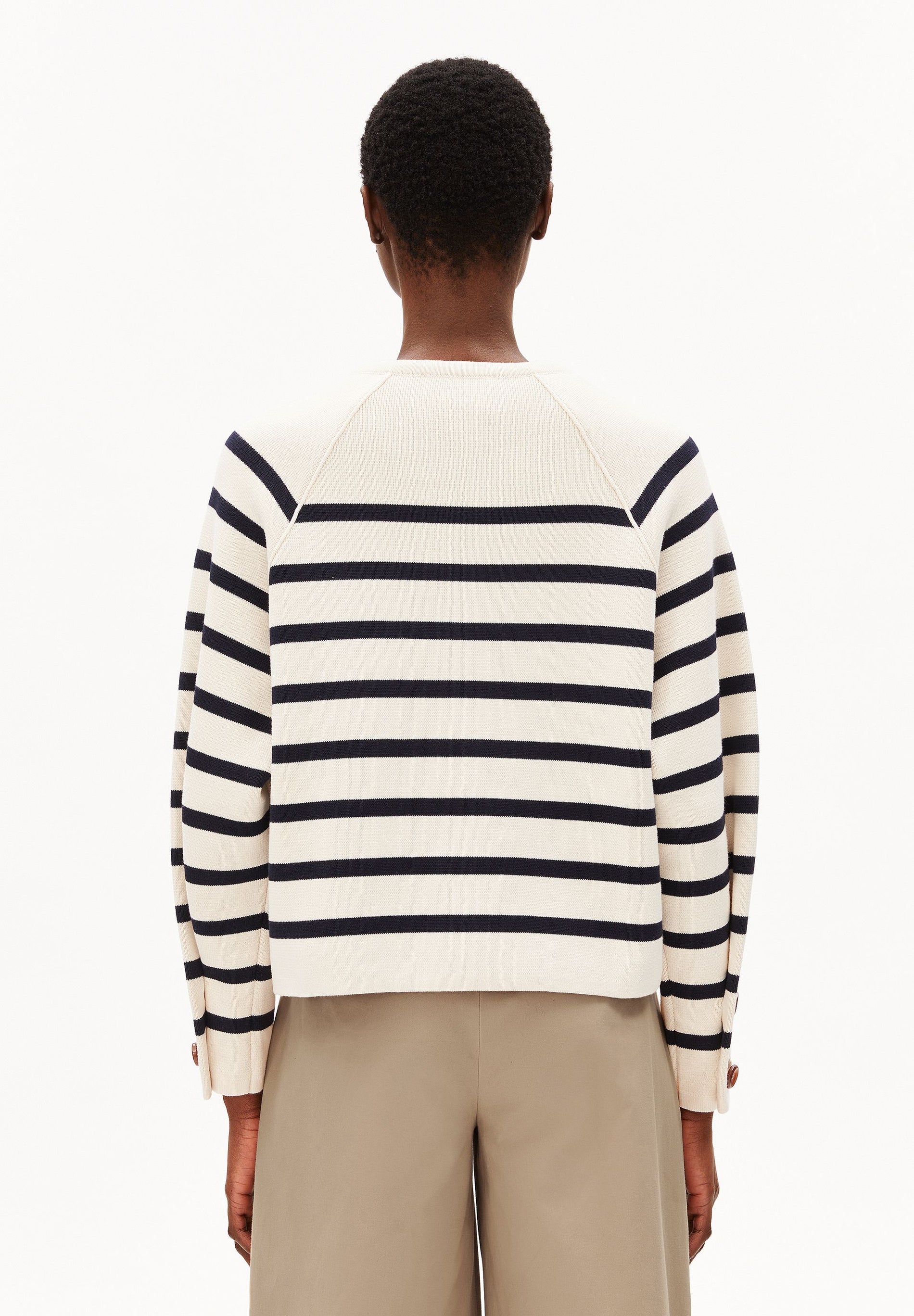 Placed Stripe Knit Cardigan