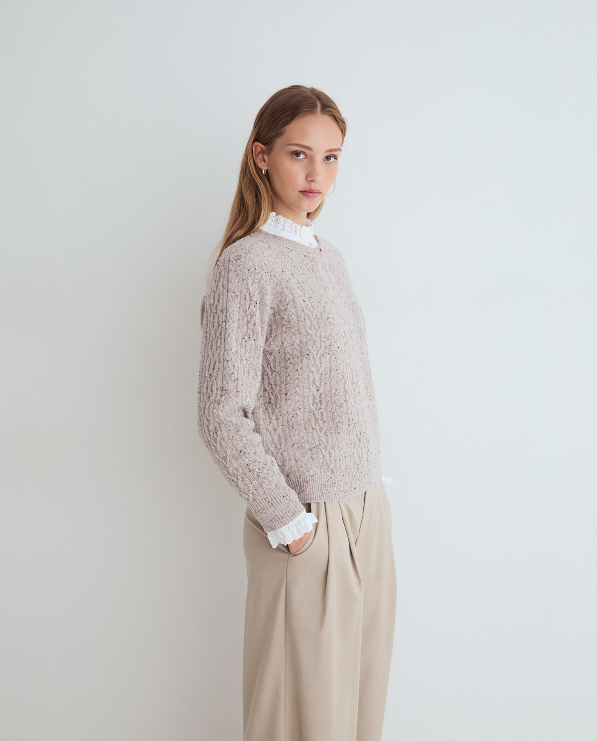 Woven Tweed Sweater