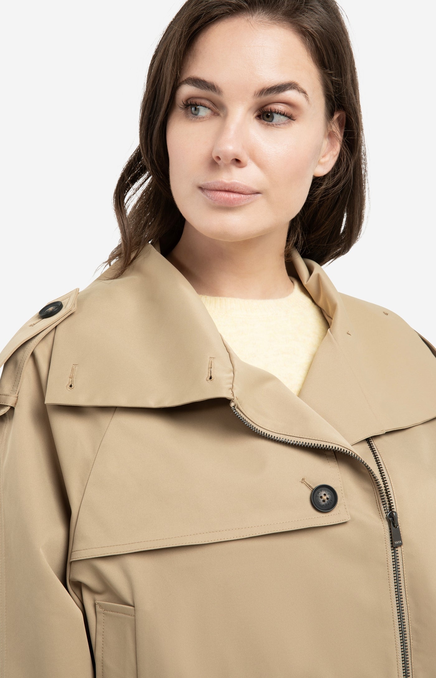 Short Bomber Jacket with Trench Detail