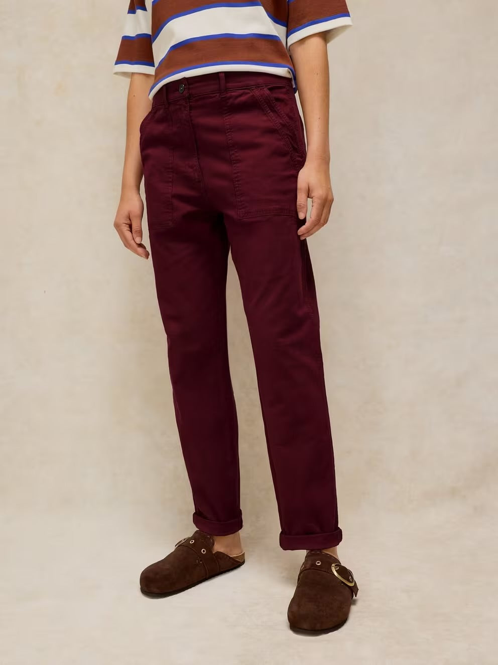 Twister Chino Trouser Dark Plum