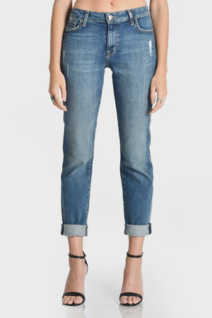 Axl Crop Girlfriend Jean - Mao Blue