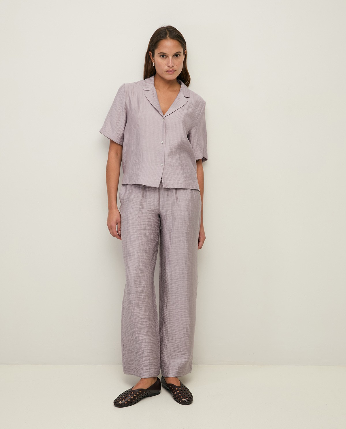 Flowy Wrinkle Effect Wide Leg Trouser