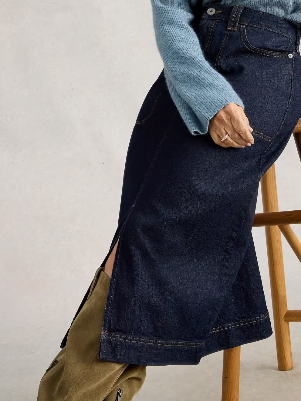 Tia Denim Midi Skirt