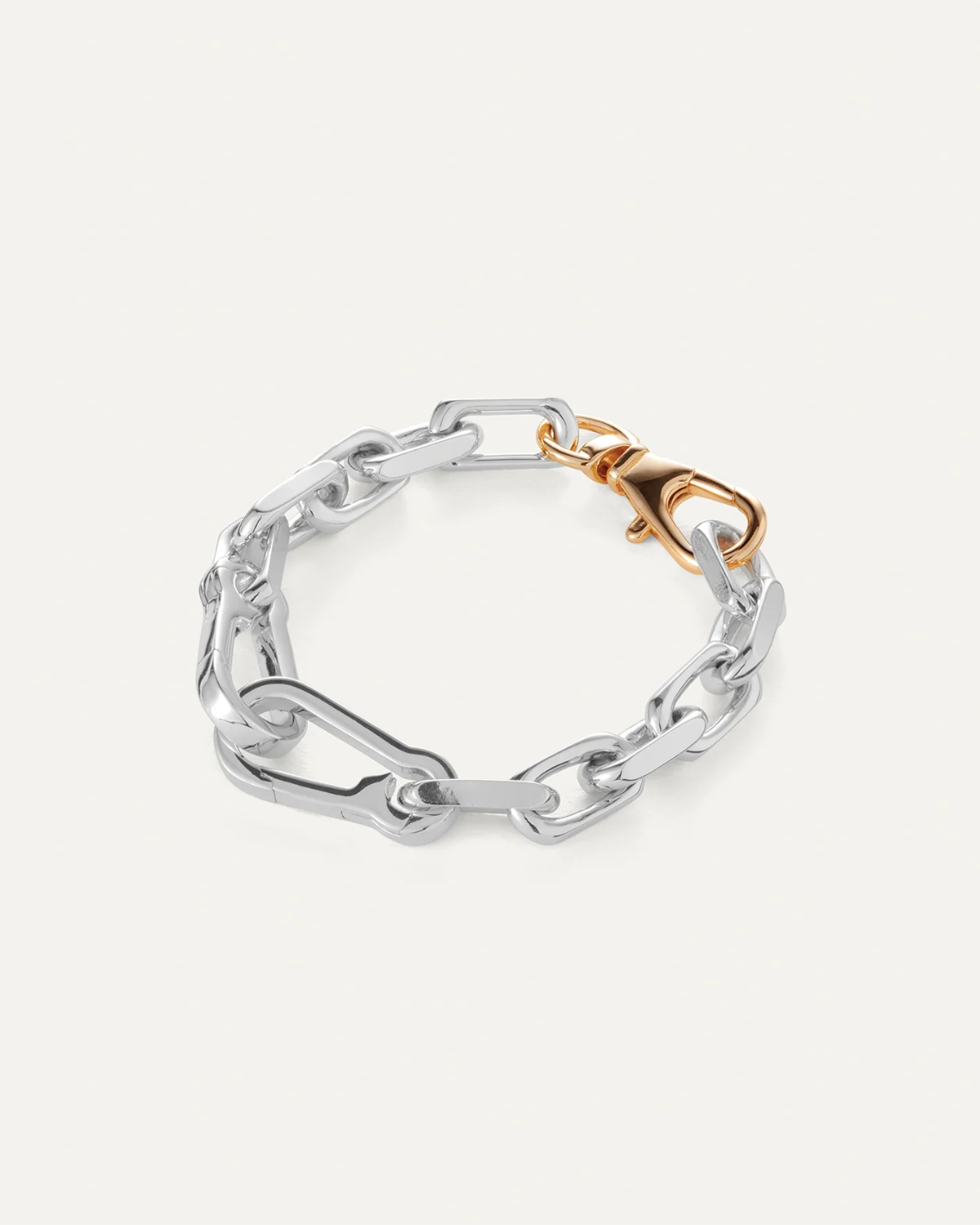 Padlock Heart Chain Bracelet-Two Tone