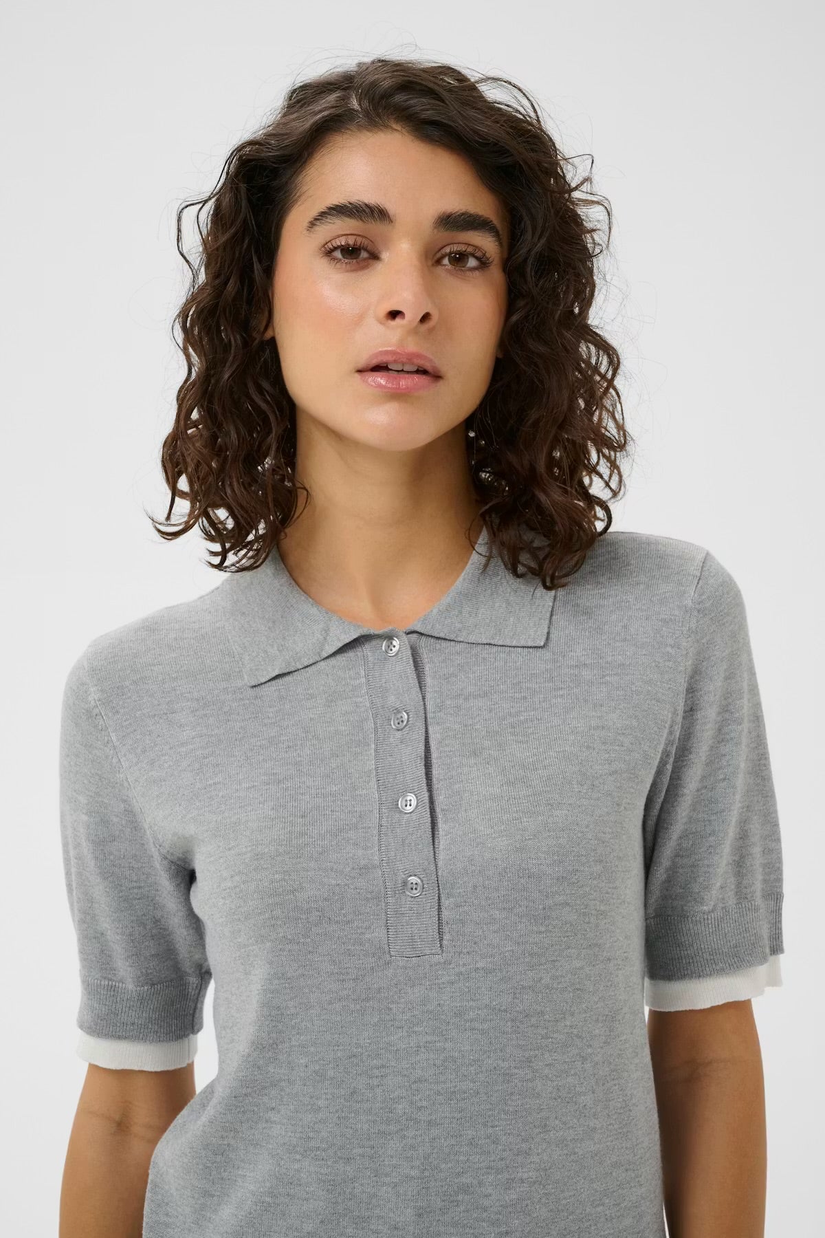 Lizza Contrast Knit Polo