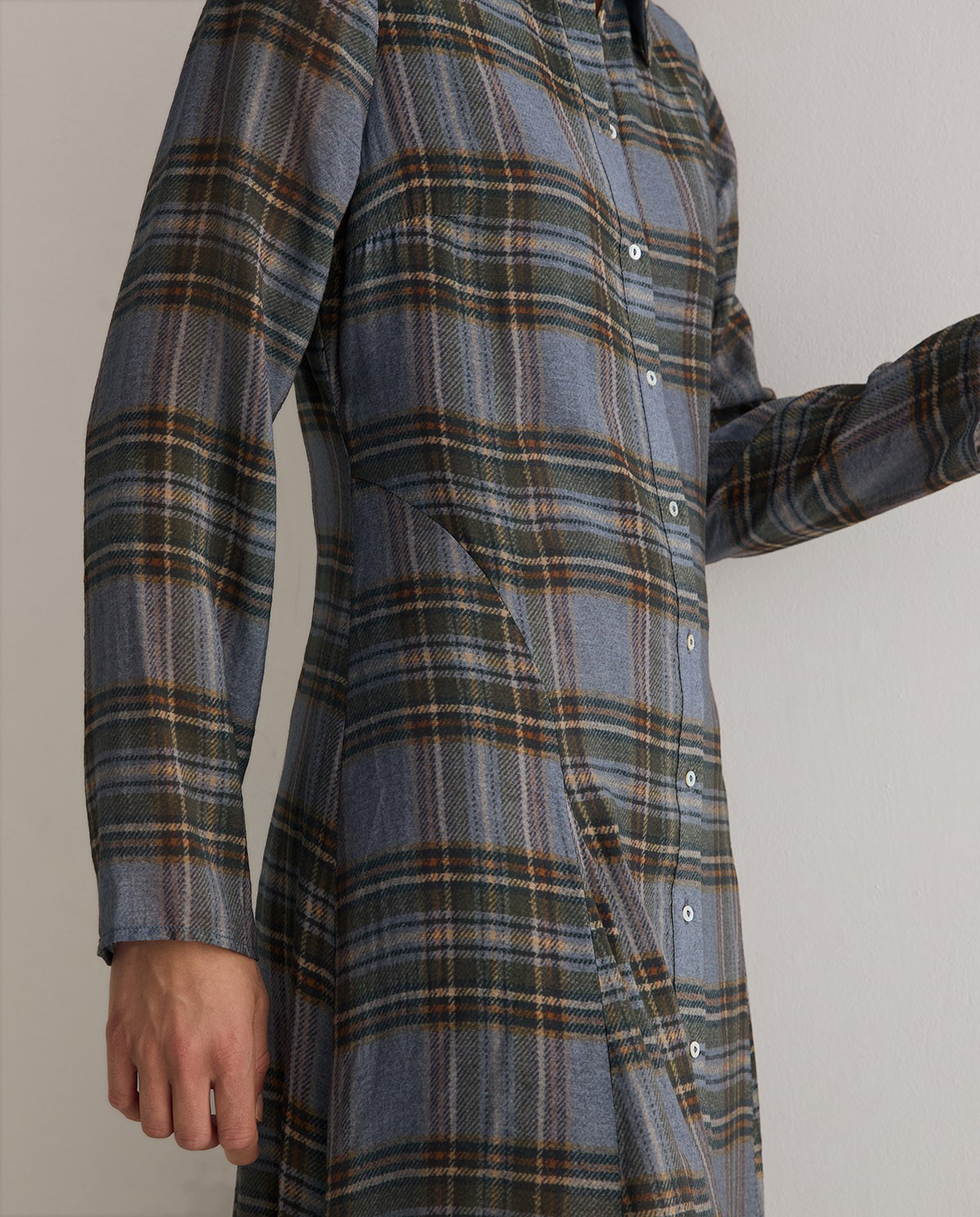 Midi Check-Print Dress