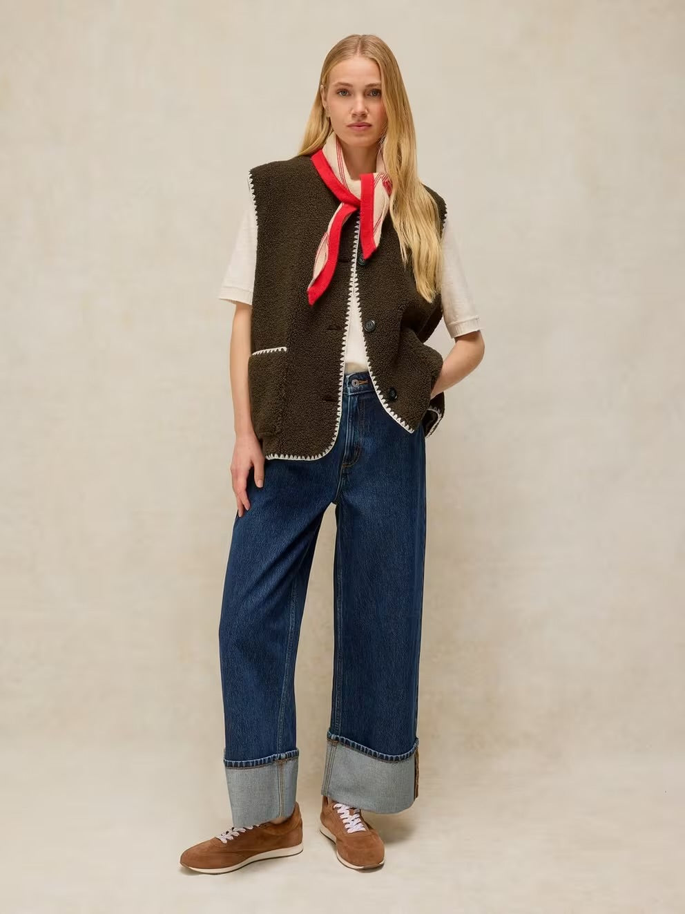 Borg Stitch Detail Gilet