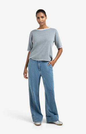Jacquard Knitted T-Shirt