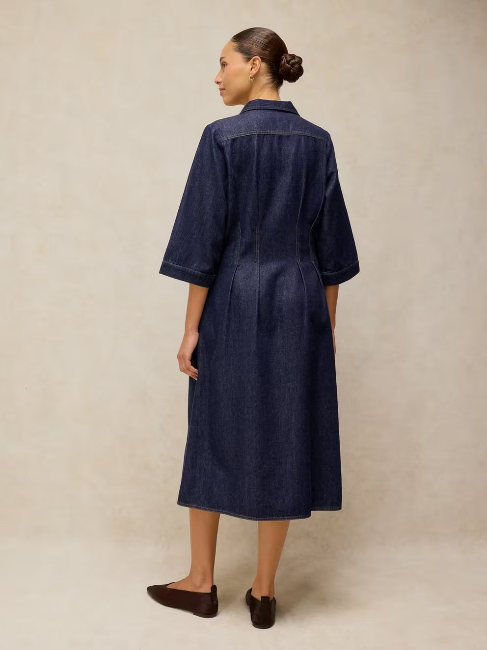 Luna Denim Pleat Dress