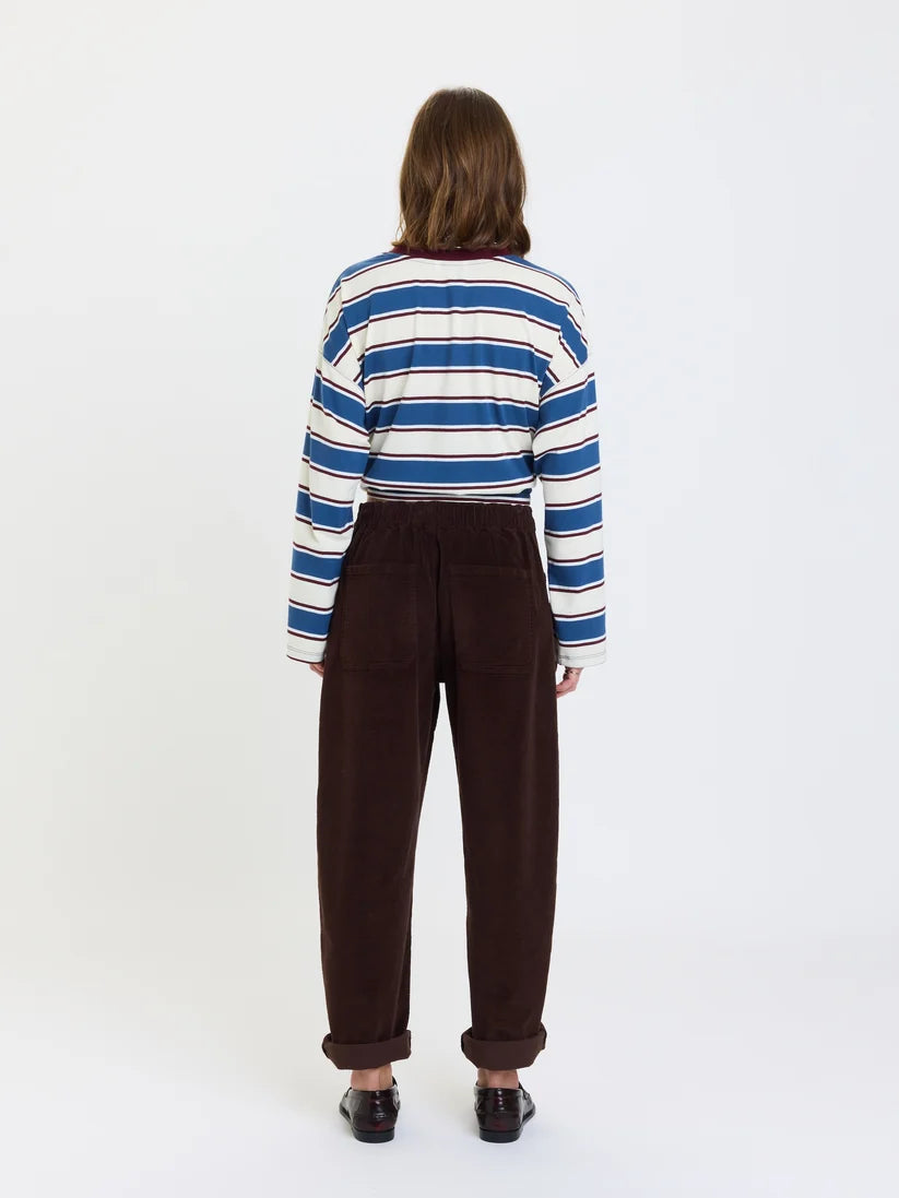Villa Drawstring Pant - Chocolate Corduroy