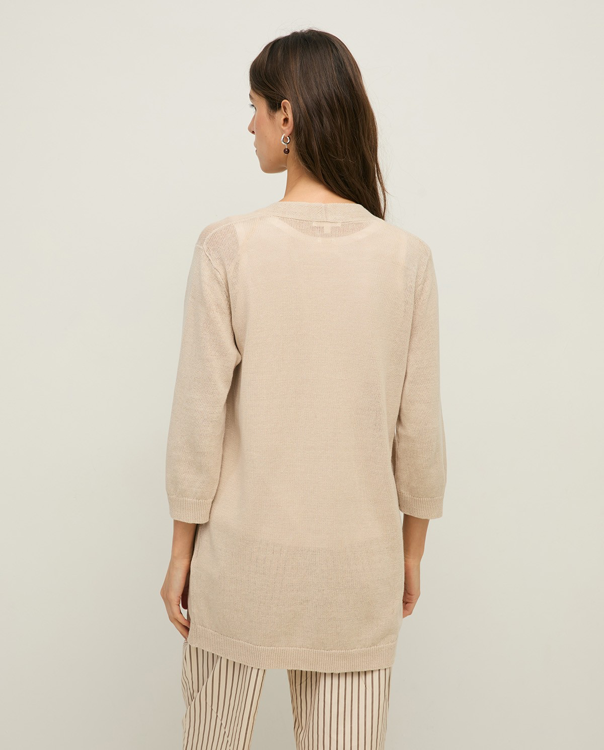 Linen Cardigan with French Sleeves
