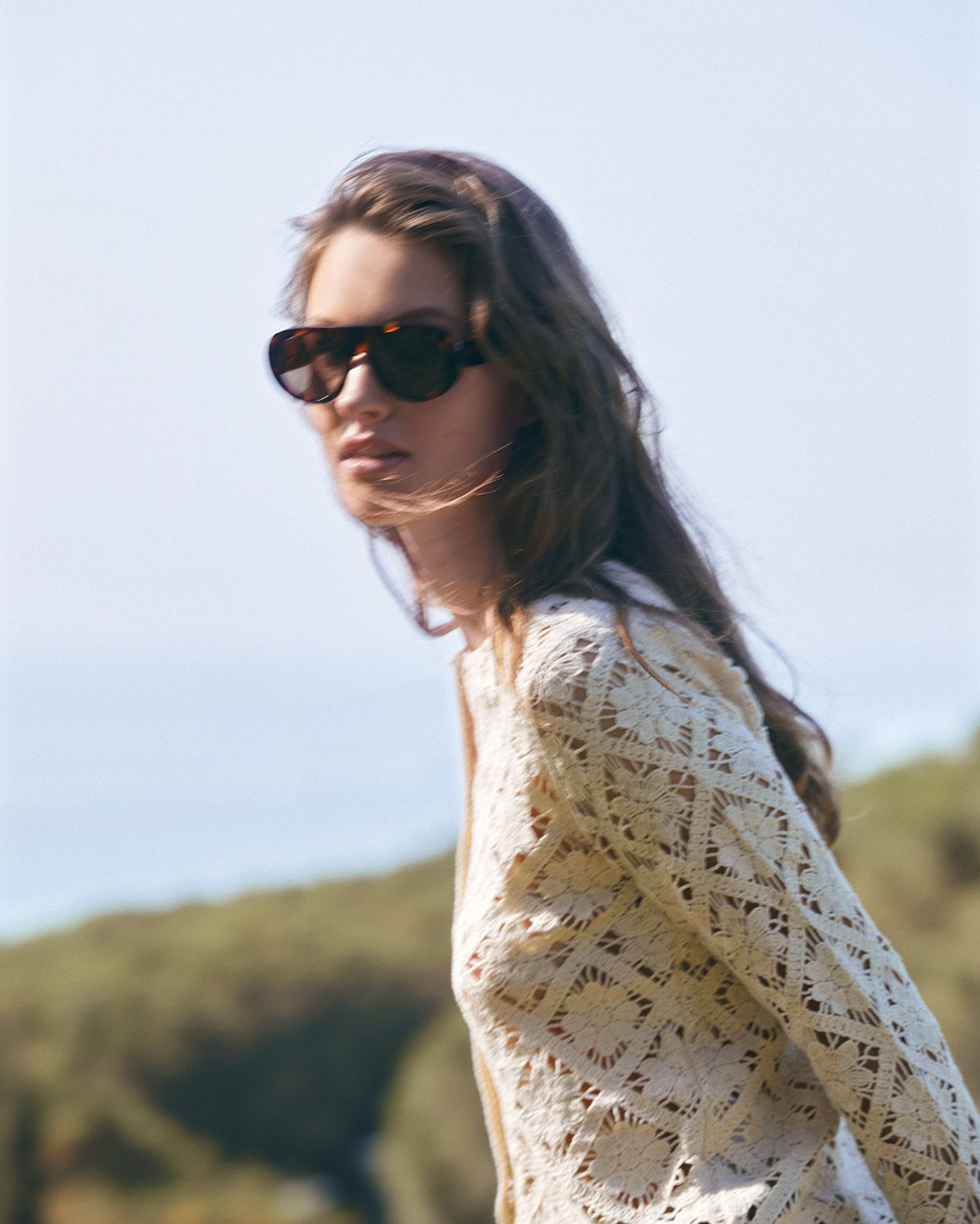 Crochet Cardigan with Rounded Hemline