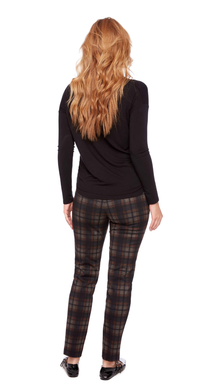 Ballina Plaid Ponte Full-Length Pant