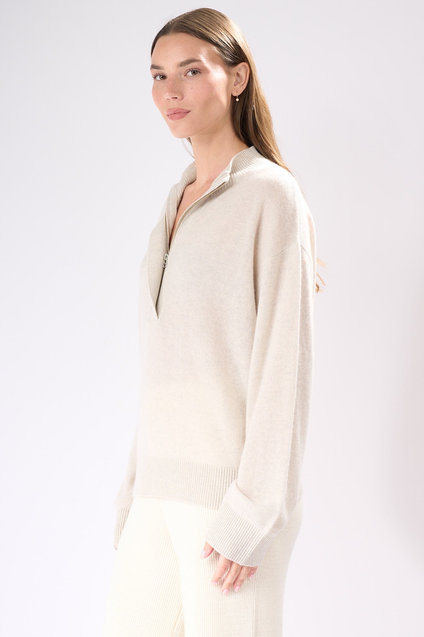 Quarter Zip Cashmere Sweater
