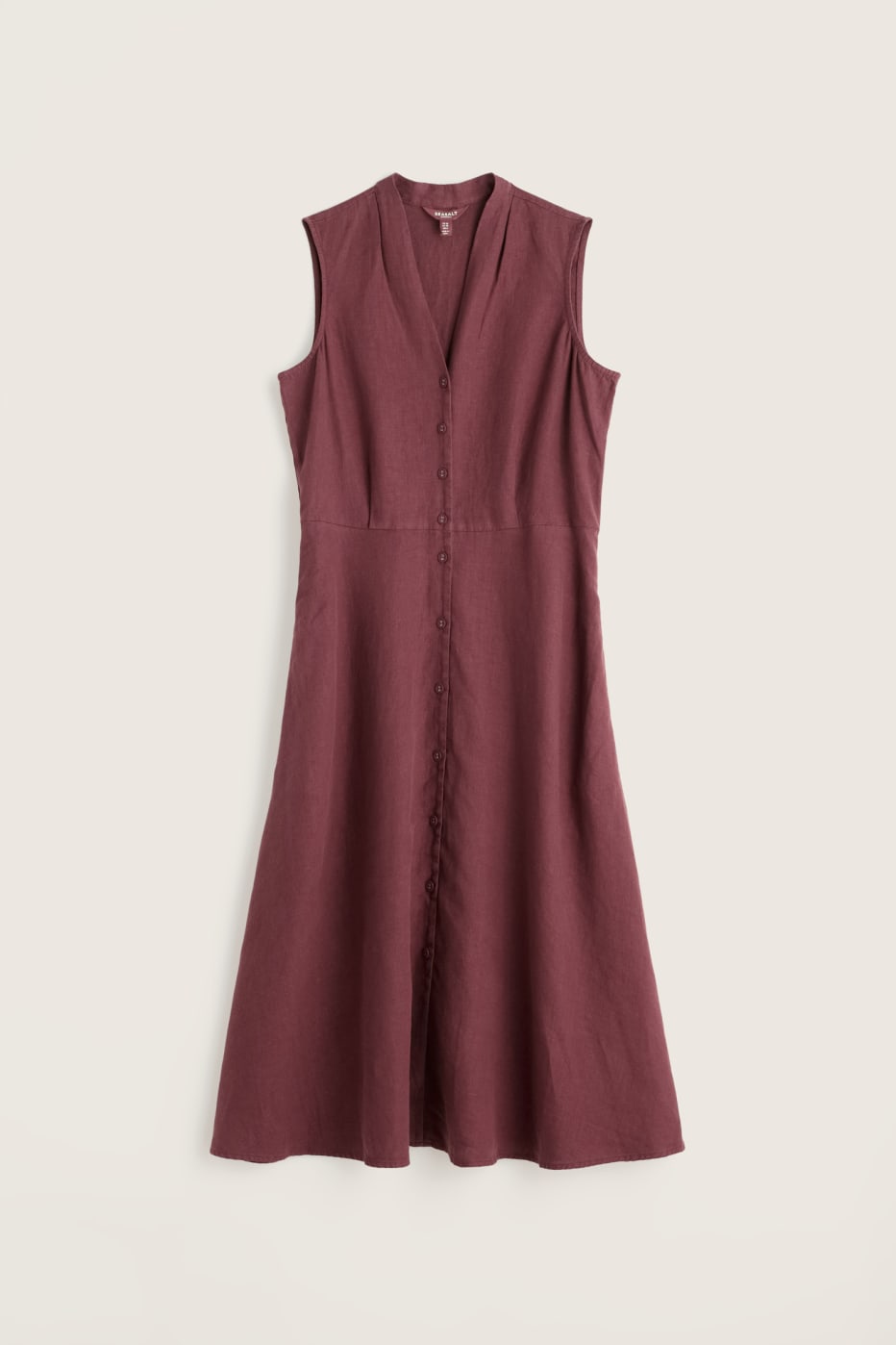 Carved Wood Linen Sleeveless Dress