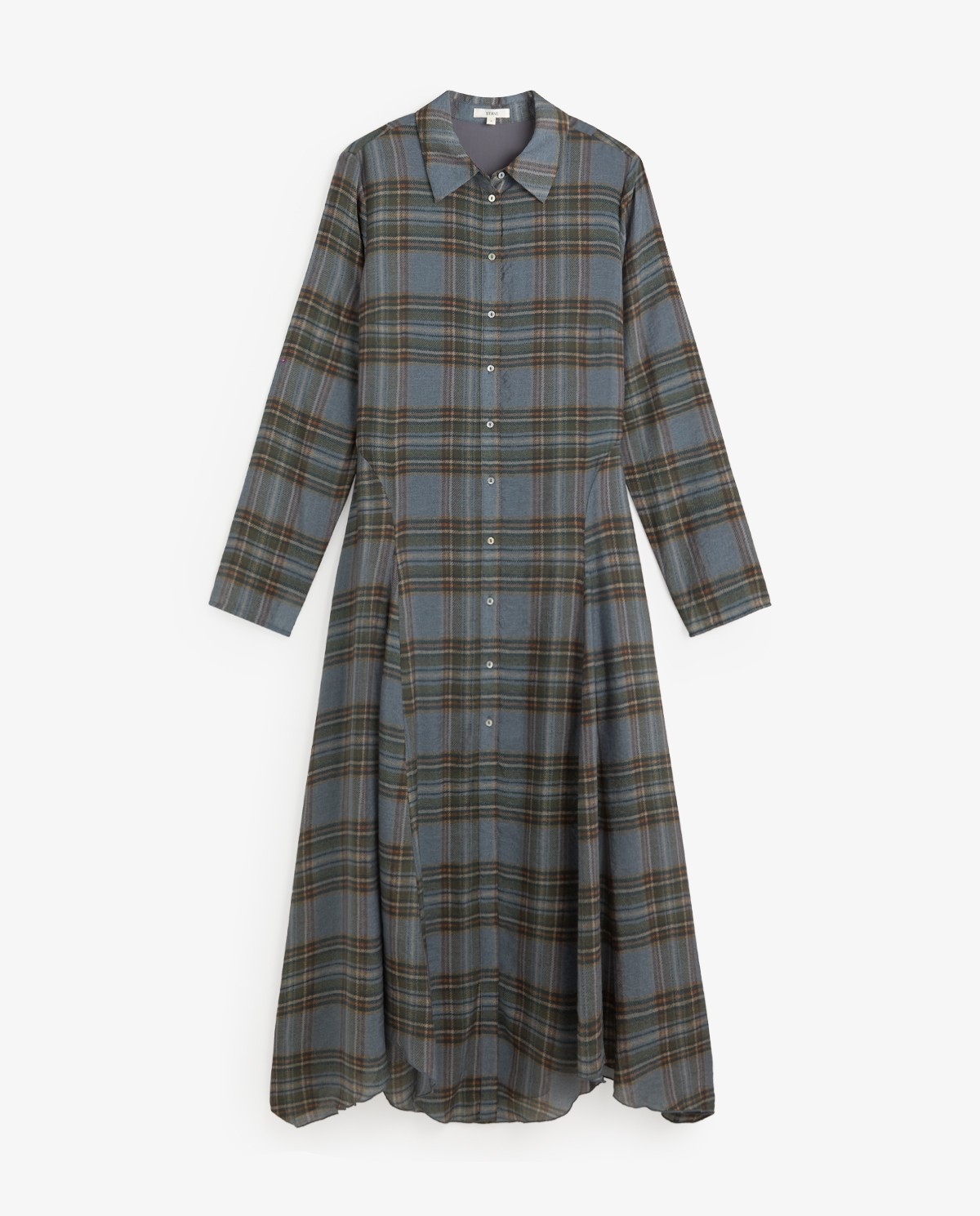 Midi Check-Print Dress