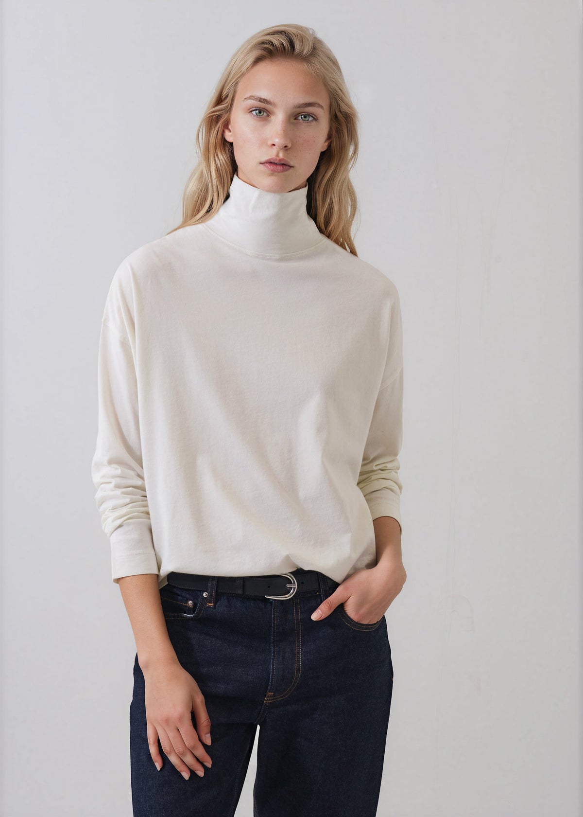 Organic Pima Cotton Oversized Turtleneck