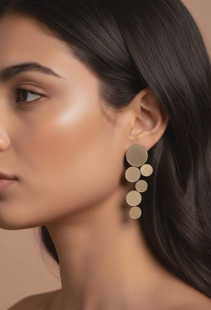 Large Abstraction Earrings - Gold