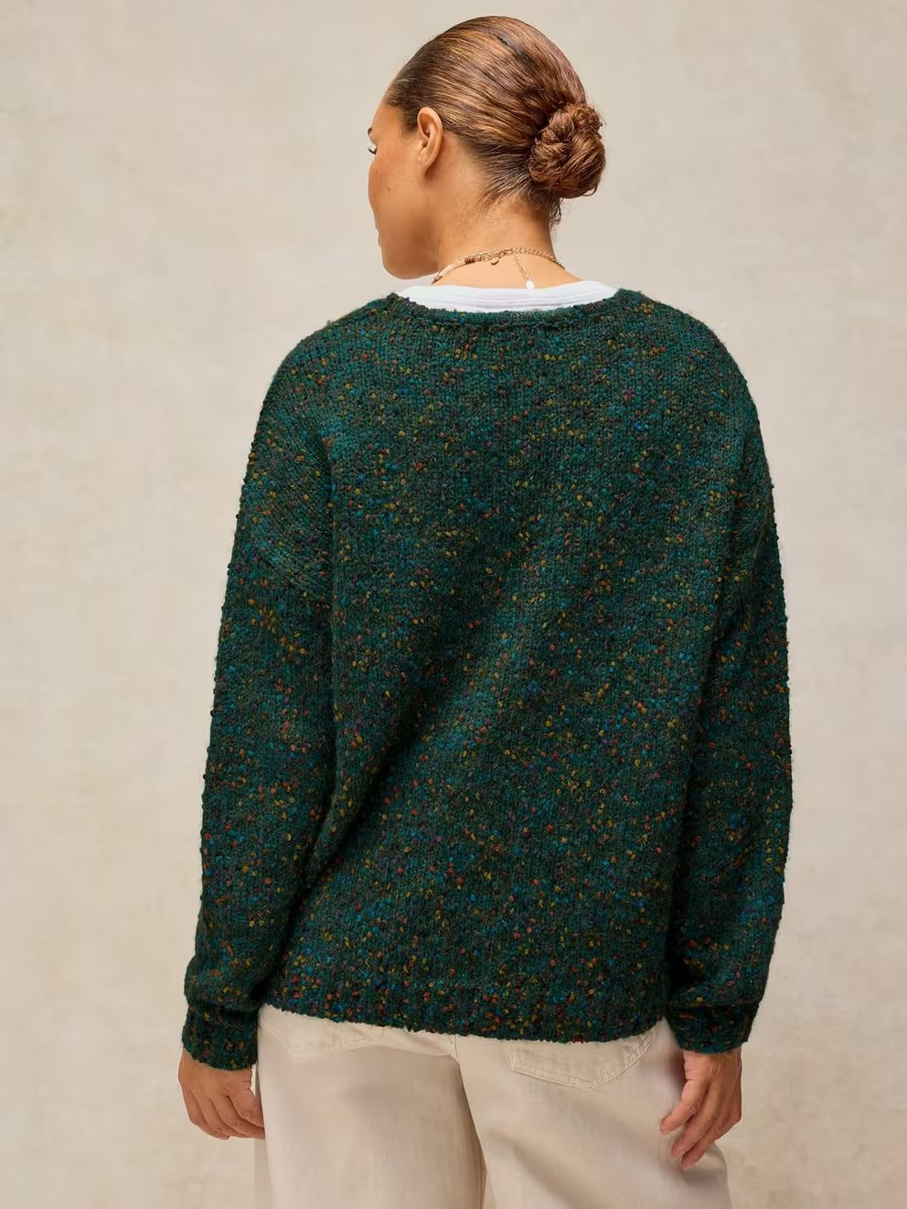 Textured V-Neck Jumper