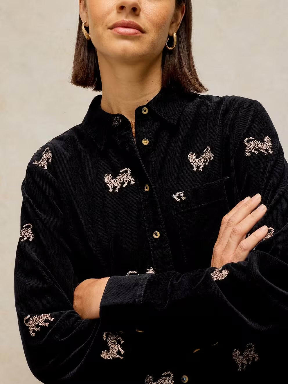 Libby Embroidered Cord Shirt
