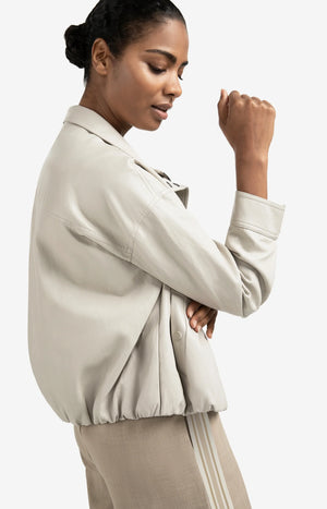 Short Faux Leather Jacket