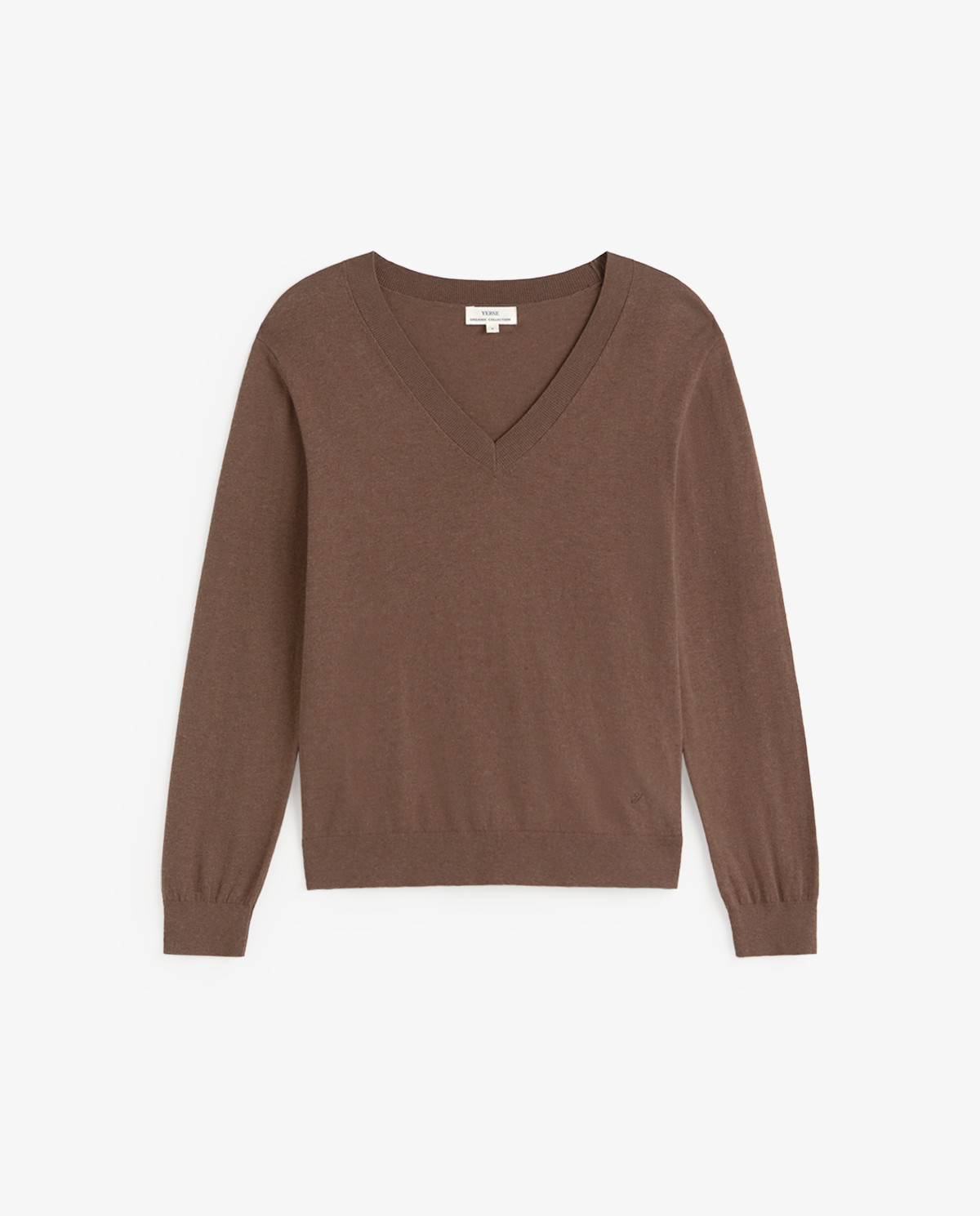 V-Neck Sweater With Embroidered Logo