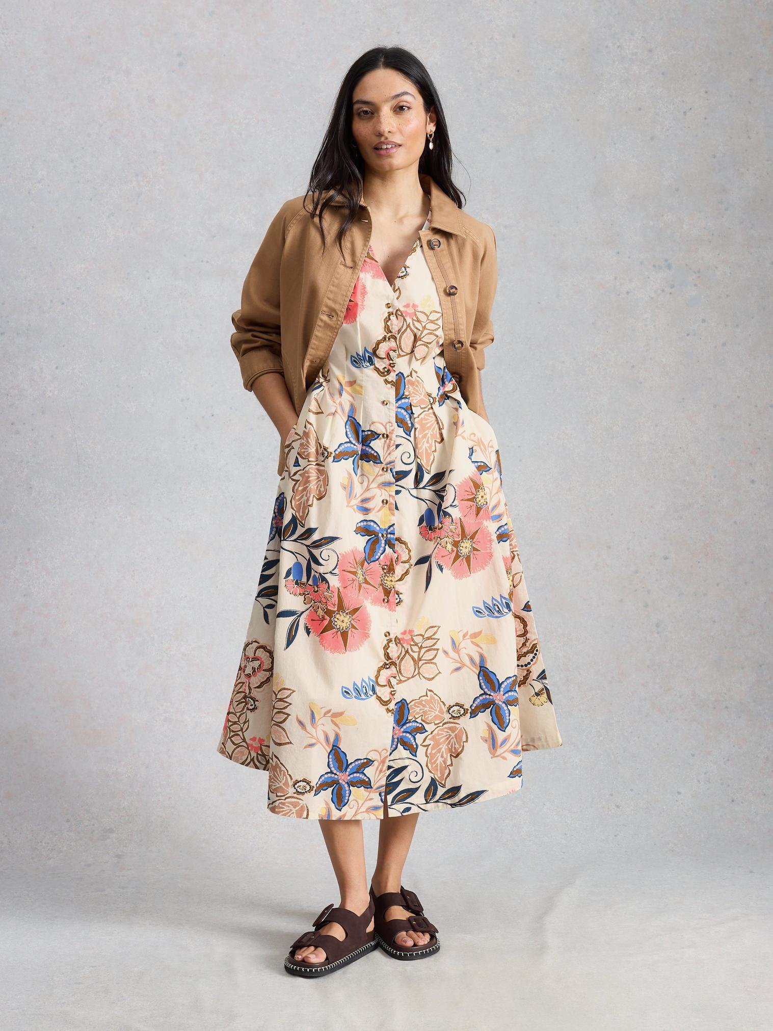 Kate Button Through Midi Dress