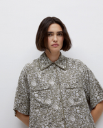 Khaki Floral SS Blouse