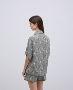 Khaki Floral SS Blouse