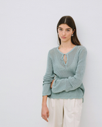 Openwork Tie Neck Jumper