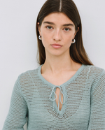 Openwork Tie Neck Jumper