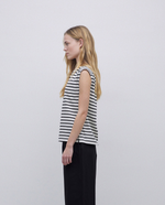 Organic Cotton Striped Sleeveless Crew