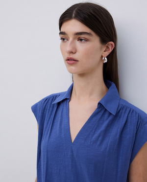 Slub Cotton Shirt Dress