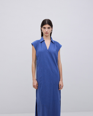 Slub Cotton Shirt Dress